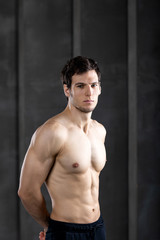 Fototapeta na wymiar Muscle sexy young man shirtless.