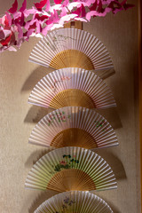 Traditional Chinese paper and bamboo folding hand fans