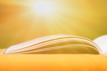 open book with golden pages