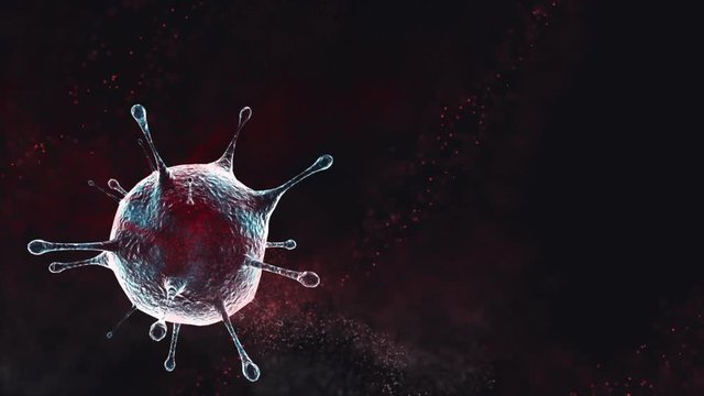 3D Animation of Corona Virus Floating in the Blood