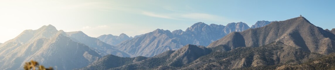 The view from the ghost tower on the beautiful panorama of the mountain peaks.