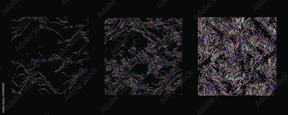 Leinwandbilder Generative Art with Visualization of Random Perlin Noise. Conceptual image of high tech systems: Artificial Intelligence, Deep Learning, Neural networks and Internet Map.