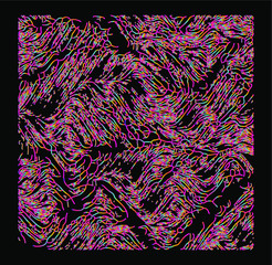Generative Art with Visualization of Random Perlin Noise. Conceptual image of high tech systems: Artificial Intelligence, Deep Learning, Neural networks and Internet Map.