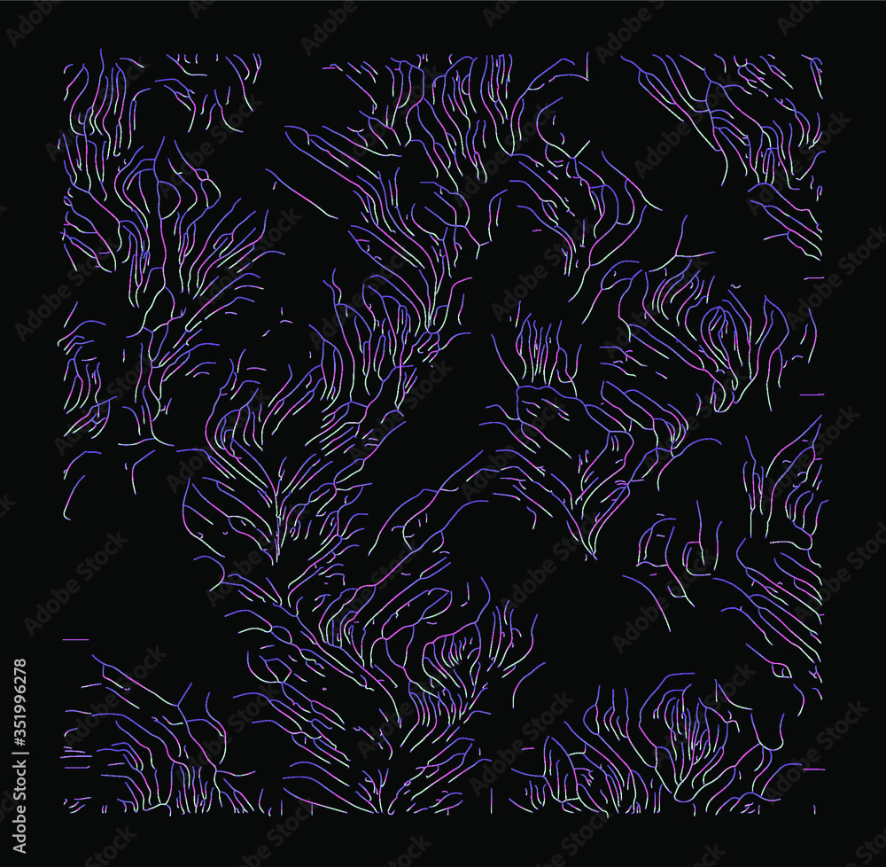 Leinwandbilder Generative Art with Visualization of Random Perlin Noise. Conceptual image of high tech systems: Artificial Intelligence, Deep Learning, Neural networks and Internet Map.