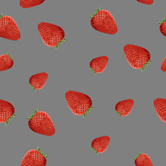 Background element. Template. Strawberry berry. Pattern. Gray background.
