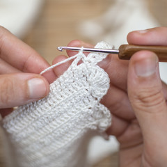 crocheting hands