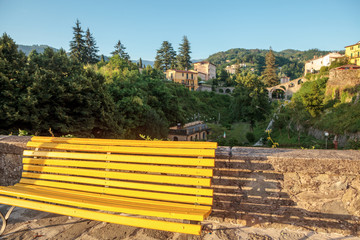 Beautiful view of the park during sunset in Barga, Tuscany, Italy