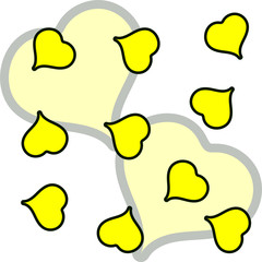 pattern drawing of a multicolored heart, sad, cheerful, on a white background