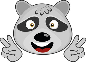 Vector illustration of the face of a cute raccoon