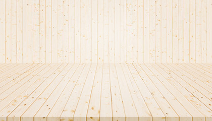 3d rendering of wood background in perspective view.