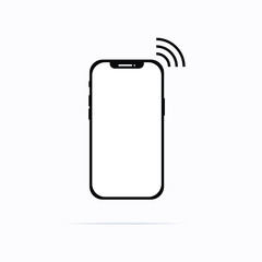 Mobile phone with wifi symbol. Vector illustration eps 10