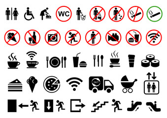 Set of public icons. Vector illustration.