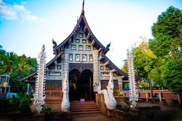 Fototapeta premium A beautiful view of buddhist temple at Chiang Mai, Thailand.