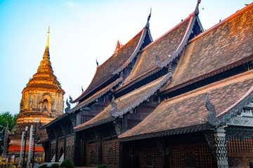 A beautiful view of buddhist temple at Chiang Mai, Thailand.