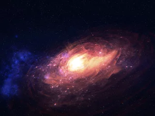 Fototapete Nasa Deep-Space-Look. Quasar in leuchtenden Farben in der Nähe von fernen Galaxien und Sternen. Science-Fiction. Filmkörnung. Elemente dieses Bildes wurden von der NASA bereitgestellt.