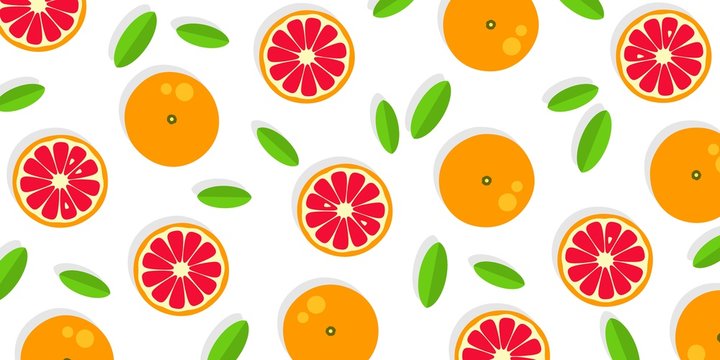 Grapefruit background. Orange tangerine grapefruit lemon lime on a white background. Vector illustration of summer fruits and citrus. Citrus icons silhouettes. Cute painted grapefruits. Tropical fruit