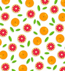 Grapefruit background. Orange tangerine grapefruit lemon lime on a white background. Vector illustration of summer fruits and citrus. Citrus icons silhouettes. Cute painted grapefruits. Tropical fruit
