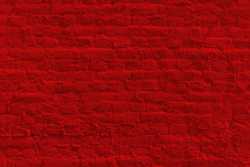 Fototapeta na wymiar bright red old brick wall texture background