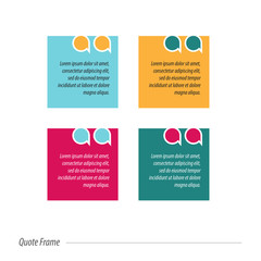 Quote frames blank templates set. Text in brackets, citation empty speech bubbles, quote bubbles. Textbox isolated on color background. Vector illustration.