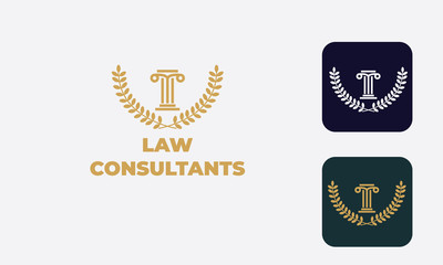 law logo can be used for law consultants -justice -royal law - a law firm - lawyer, law office,notary,hammer  - attorney with modern style, with cream color, white, blue and save with EPS 10 Vector