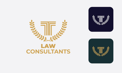 law logo can be used for law consultants -justice -royal law - law firm - lawyer, law office, notary, hammer  - an attorney with modern style, with cream color, white, blue 
