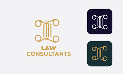 law logo can be used for law consultants -justice -royal law - law firm - lawyer, law office, notary, hammer  - an attorney with modern style, with cream color, white, blue 