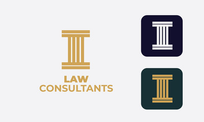 law logo can be used for law consultants -justice -royal law - law firm - lawyer, law office, notary, hammer  - an attorney with modern style, with cream color, white, blue 