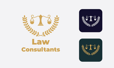 law logo can be used for law consultants -justice -royal law - law firm - lawyer, law office, notary, hammer  - an attorney with modern style, with cream color, white, blue 