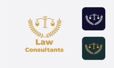 law logo can be used for law consultants -justice -royal law - law firm - lawyer, law office, notary, hammer  - an attorney with modern style, with cream color, white, blue 