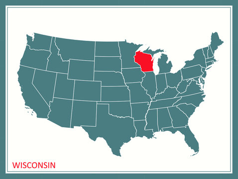 Wisconsin highlighted on USA map