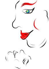 Mysterious female looks on a white background - Lilleaker 
