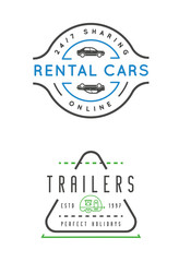 Set of Vector Car Rental Service Elements can be used as Logo or Icon in premium quality