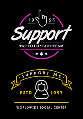 Set of Support Contact Center Service Elements and Assistance Support can be used as Logo or Icon. Vector.