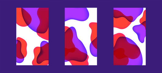 Set of Jelly Fluid Lava Lamp Dynamic Wallpaper for Devices. Trendy Design Graphics Used for Background Screen.