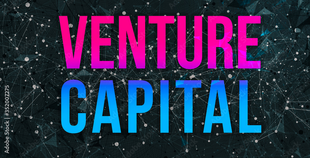 Poster venture capital theme with abstract network lines and patterns