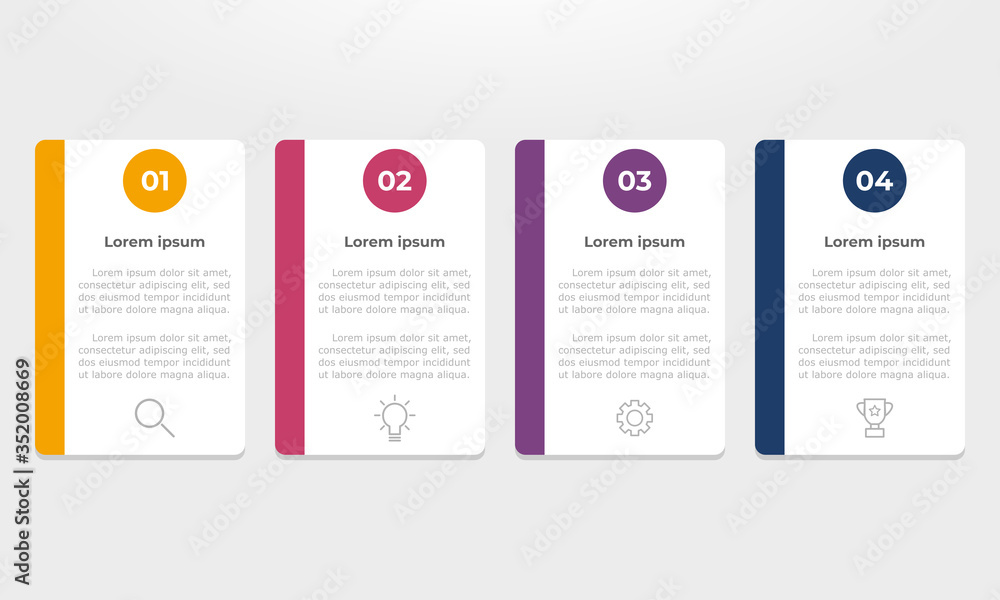 Fototapete colourful infographic steps with text boxes. business concept with 4 steps.