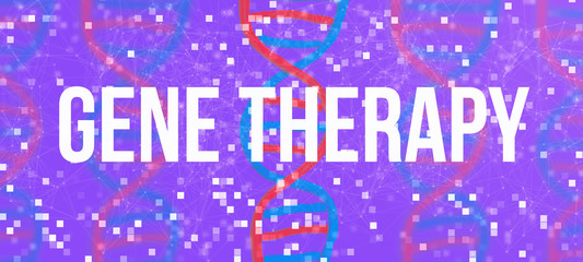 Gene Therapy theme with DNA and abstract network patterns