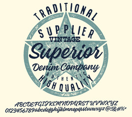 Vintage brush script lettering font, handwritten calligraphic alphabet. Textured unique brush in alphabet style. Vector Illustration.