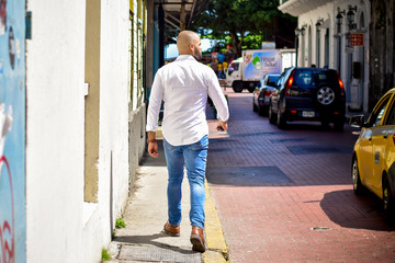 man walking on the street