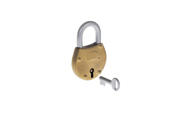 Vintage padlock with key