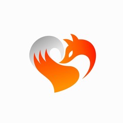 fox lover logo design, fox animal logo