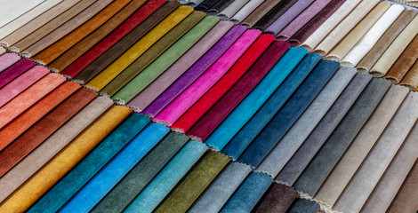 fabric sampler. Textile samples color chart. Background pantone color fabric swatches designer.