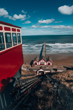 Seaside Town Ocean Beach Water Sea Gravity Lift Pier Landscape
