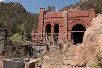 old abandoned factory in the mountains