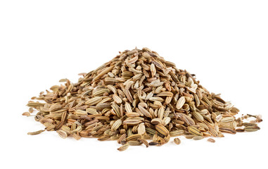 Fennel seeds isolated on a white background.
