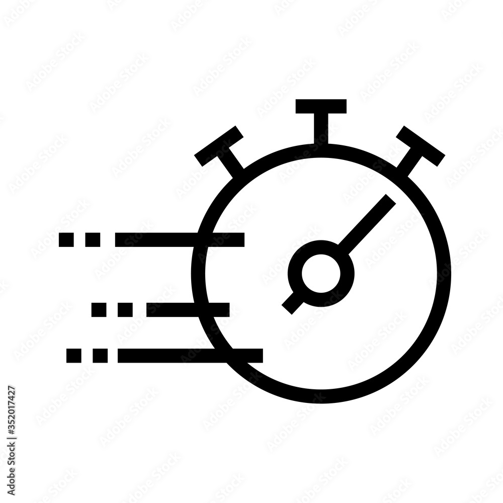 Poster chronometer timer flat style icon