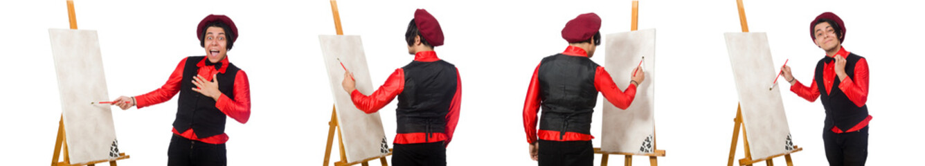 Funny artist isolated on white