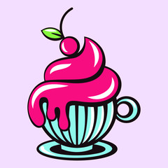 Spring bright flowing coffee dessert and cake