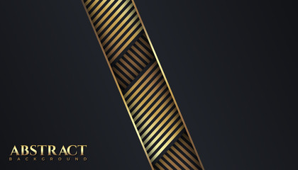 Abstract shape dark and golden color luxury background design template. Confetti background, Shiny glitter, Lines, halftone. Vector illustration