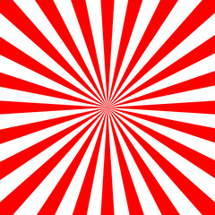 Red radial background, poster design template, vector illustration